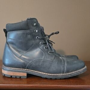 Crevo Methuselah Men's Black Leather Lace-Up Boots Size 11